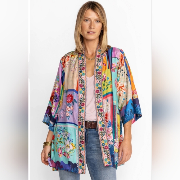 Johnny Was 100% Silk Reversible Stallion Yena Kimono, Boho, S, NWT - Picture 8 of 10